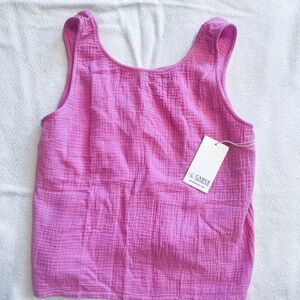 Carve designs cotton gauze sleevless top